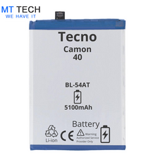 BATTERY MT Tech ForTecno Camon 40 - BL-54AT - 5100mAh