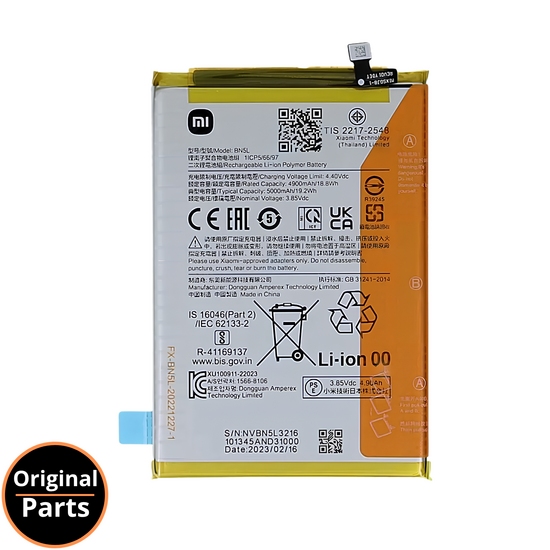 Battery Xiaomi Redmi 12C  - 1330101000102B 1330101000105B BN5L BN5K - Service Pack