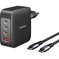 Intenso GaN Power Adapter W140ACC with 2M USB-C Cable - 140 Watt PD 3.1 / QC 4.0