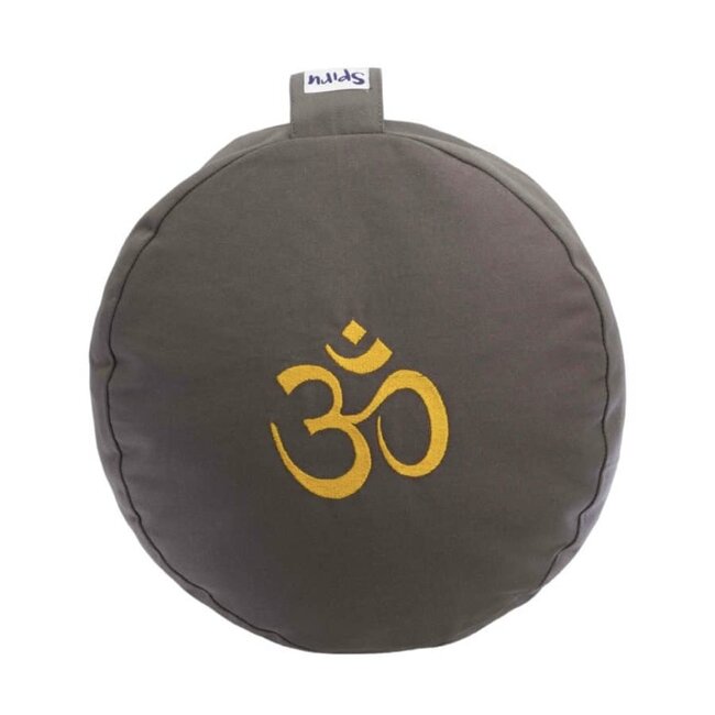 Spiru Gray Meditation Cushion ohm