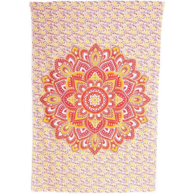 Spiru Authentischer Wandteppich Mandala-Blumen