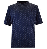 Espionage Grote maten Navy Polo met Geometric Print 2XL-8XL