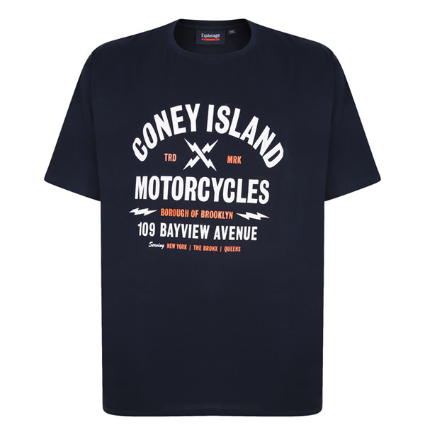 Espionage Grote maten Blauw T-shirt "Coney Island"