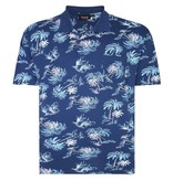 Kingsize Brand PO182 Grote maten Donkerblauwe Polo met Palm Print