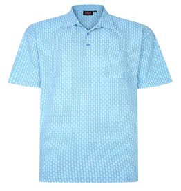 Espionage Grote maten Lichtblauwe Polo met Pineapple Print