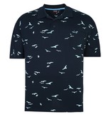 Espionage Grote maten Navy Polo met Seagull print 2XL-8XL