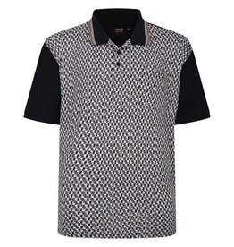 Espionage Grote maten Navy Polo Geomatric Print