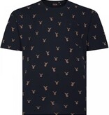 Espionage Grote maten Zwart T-shirt Stag Print 2XL-8XL