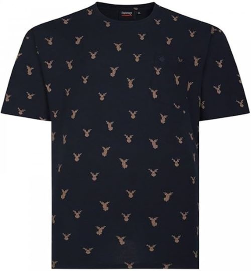Espionage Grote maten Zwart T-shirt Stag Print 2XL-8XL