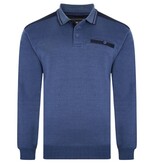 KAM Grote maten Blauwe Polo Sweater 2XL-8XL