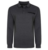 KAM Grote maten Charcoal Polo Sweater 2XL-8XL