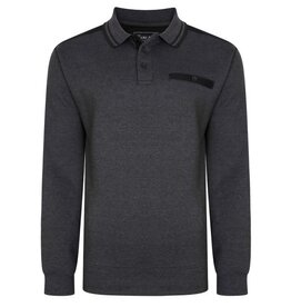 KAM Grote maten Charcoal Polo Sweater