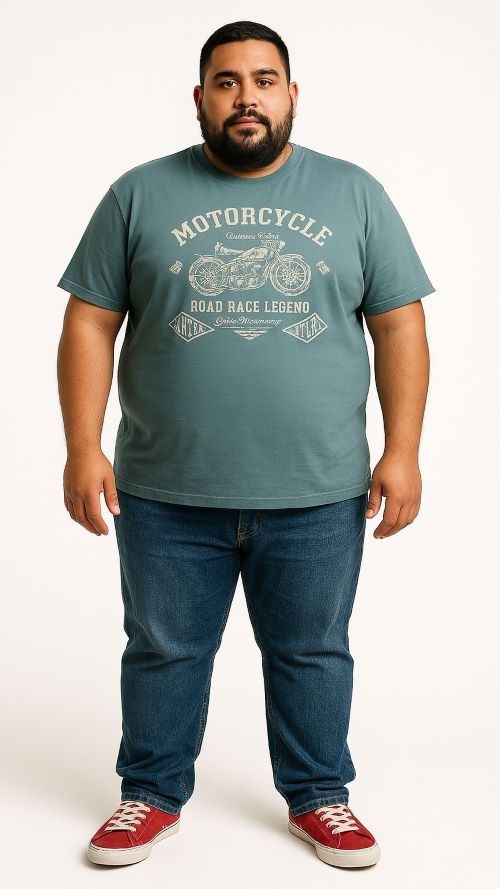 Espionage Grote maten Groen T-shirt "Music Record"  2XL-8XL