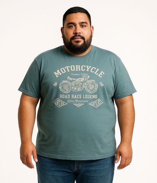 Espionage Grote maten Groen T-shirt "Music Record"  2XL-8XL