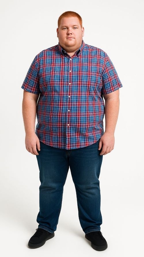 Espionage Grote maten Rood Blauw Overhemd  2XL-8XL