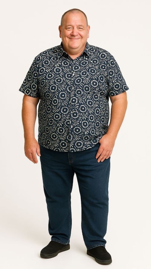 Espionage Grote maten Abstract Print Overhemd  2XL-8XL