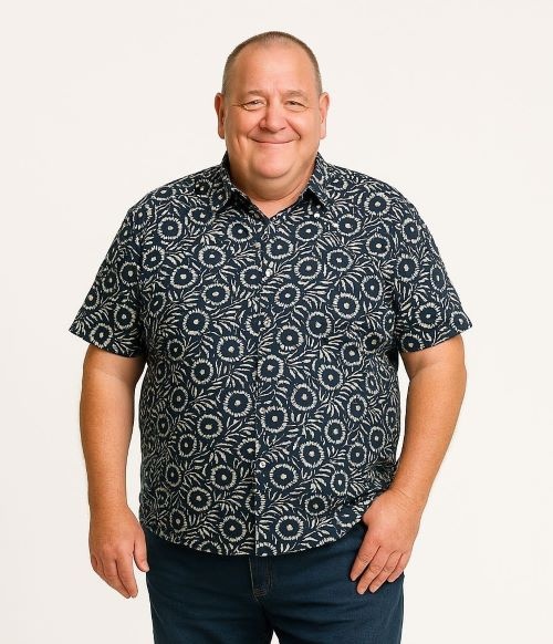 Espionage Grote maten Abstract Print Overhemd  2XL-8XL