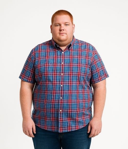 Espionage Grote maten Rood Blauw Overhemd  2XL-8XL