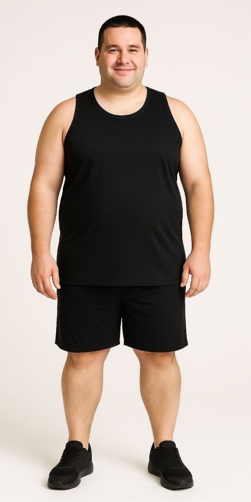 KAM Grote maten Zwarte Tank Top 2XL-8XL