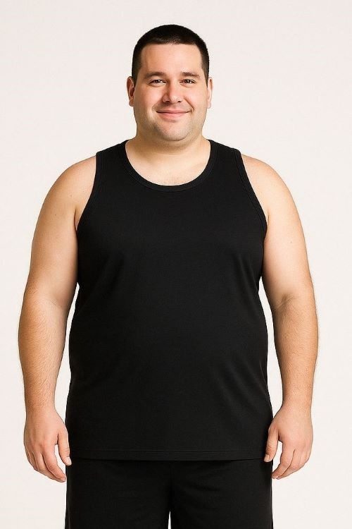 KAM Grote maten Zwarte Tank Top 2XL-8XL