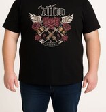 Espionage Grote maten Zwart T-shirt "Tattoo" 2XL-8XL