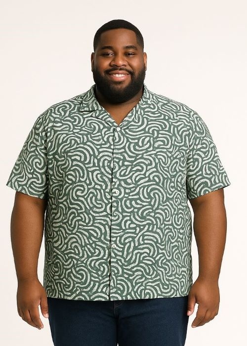 Espionage Grote maten Abstract  Print Overhemd 2XL-8XL