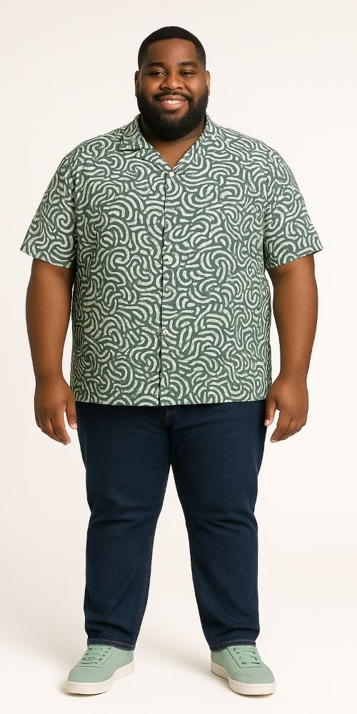 Espionage Grote maten Abstract  Print Overhemd 2XL-8XL