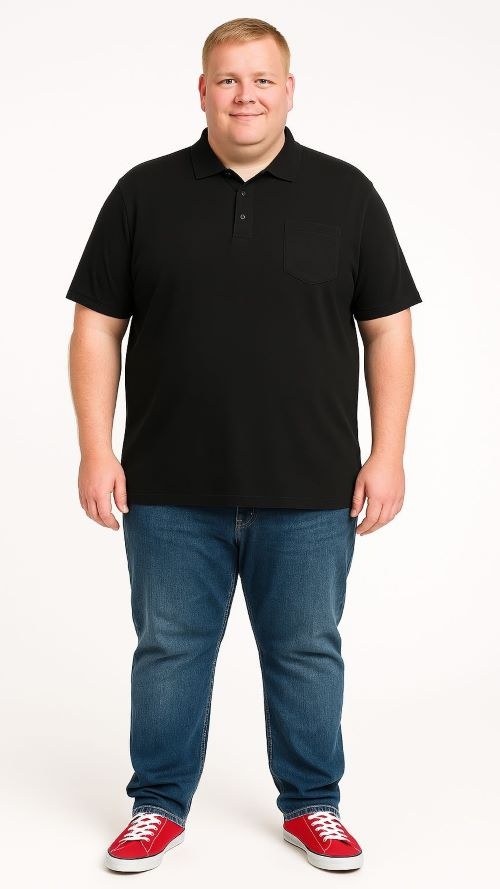 Espionage Grote maten Zwarte Polo 2XL-8XL