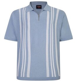 Espionage Grote maten Gebreide Blauwe Polo met strepen