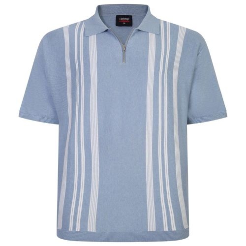 Espionage Grote maten Gebreide Blauwe  Polo met strepen