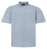 Espionage Grote maten Blauw Geometric Print Overhemd 2XL-8XL