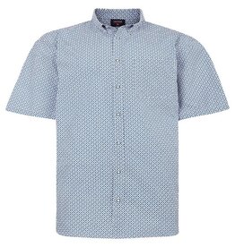 Espionage Grote maten Blauw Geometric Print Overhemd