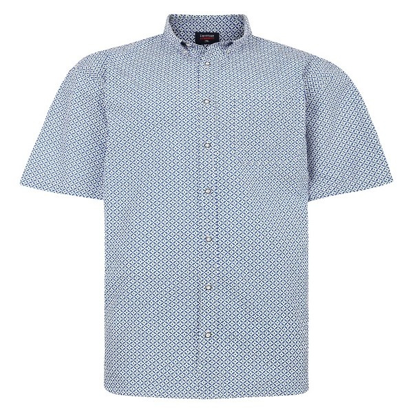 Espionage Grote maten Blauw Geometric Print Overhemd 2XL-8XL
