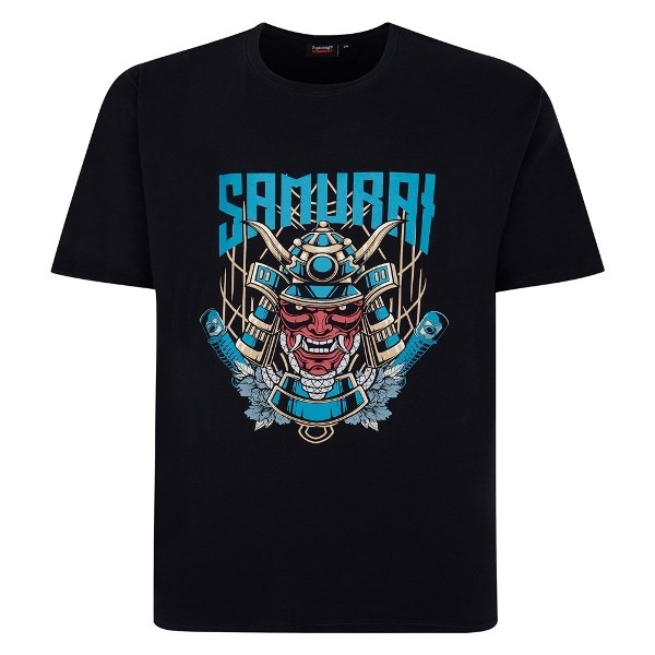 Espionage Grote maten Zwart T-shirt "Samurai" TS429  2XL-8XL