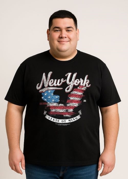 Espionage Grote maten Navy T-shirt "NEW YORK" 2XL-8XL