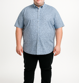 Espionage Grote maten Blauw Geometric Print Overhemd 2XL-8XL