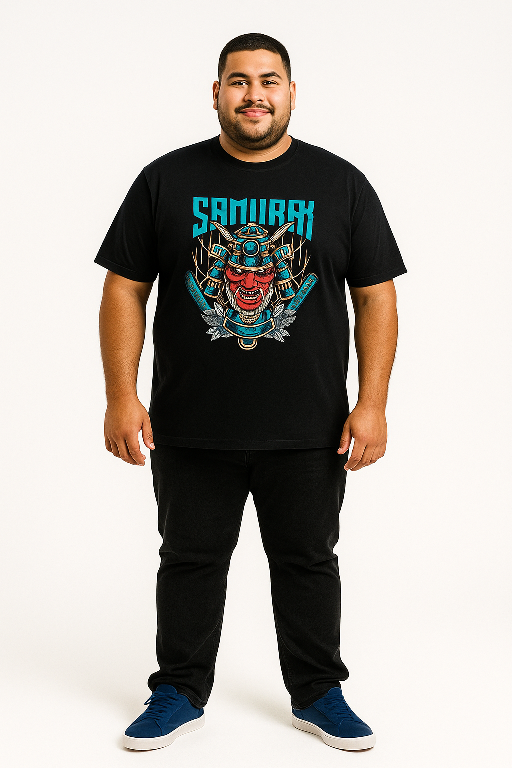 Espionage Grote maten Zwart T-shirt "Samurai" TS429  2XL-8XL