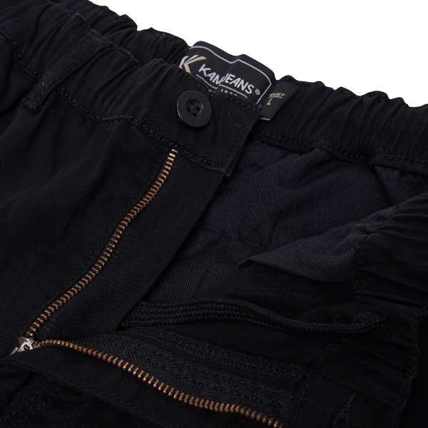 KAM Grote maten Zwarte Elastische Rugbybroek  2XL-8XL