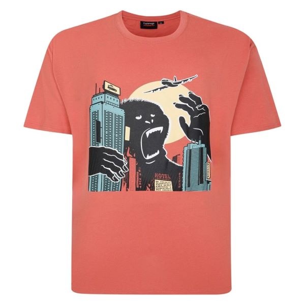 Espionage Grote maten Coral  T-shirt "Kong Pop"  2XL-8XL
