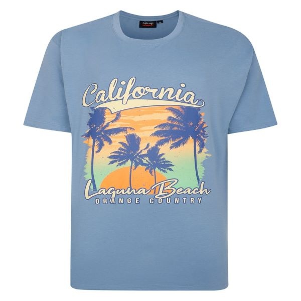 Espionage Grote maten Blauw T-shirt "California"  2XL-8XL