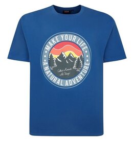 Espionage Grote maten Blauw T-shirt "Natural Adventure"