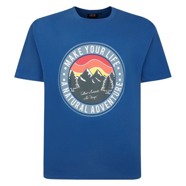 Espionage Grote maten Blauw T-shirt "Natural Adventure"  2XL-8XL