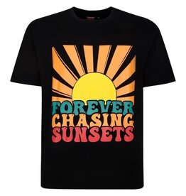 Espionage Grote maten Zwart T-shirt "Chaising Sunset"