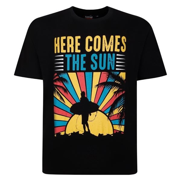 Espionage Grote maten Zwart T-shirt "The Sun"  2XL-8XL