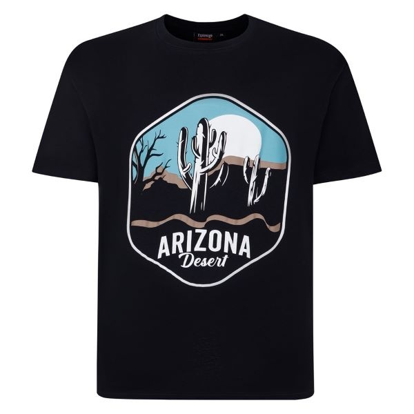 Espionage Grote maten Zwart T-shirt "Arizona"  2XL-8XL