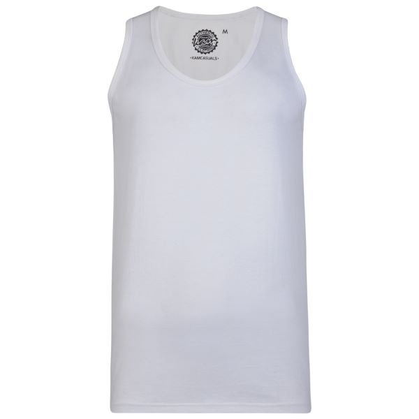 KAM Grote maten Witte Tank Top 2XL-8XL