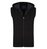 KAM Grote maten Zwarte Sleeveless Hoody 2XL-8XL