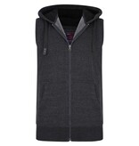KAM Grote maten Charcoal Sleeveless Hoody  2XL-8XL