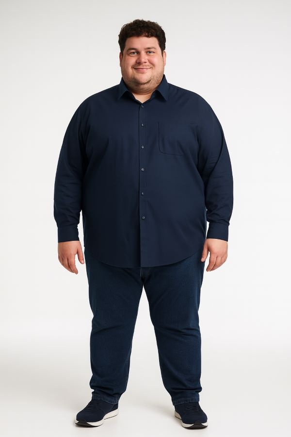Espionage Grote maten Navy Blue Klassiek Overhemd 2XL-8XL