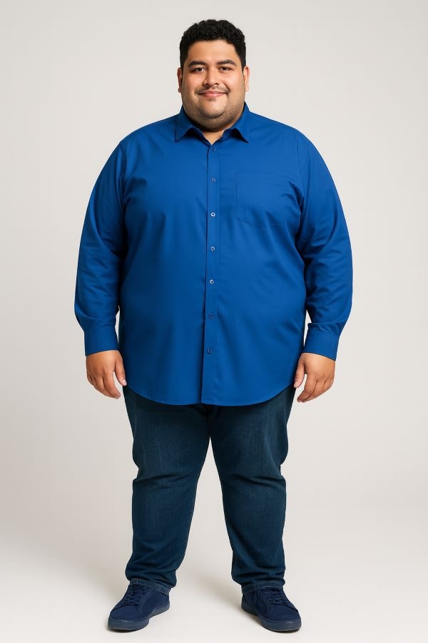Espionage Grote maten Cobalt  Klassiek Overhemd 2XL-8XL